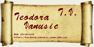 Teodora Vanušić vizit kartica